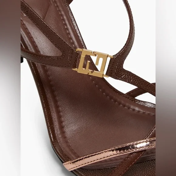 Fendi brown heels sandals